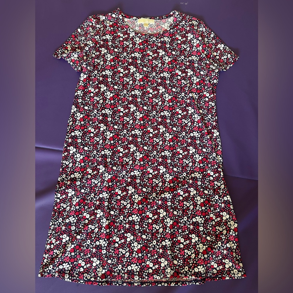 Michael Kors navy and pink floral tunic